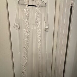 Iris Lace Trim Maxi Robe